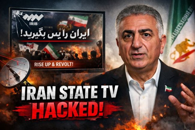 Anti-Regime Activists Hijack Iran State TV, Broadcast Reza Pahlavi’s Call for Protests
